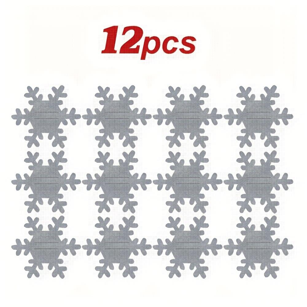 12 шт. фетровых снежинок для Рождества, Рождественские мешочки для столовых приборов, Рождественские держатели для столовых приборов, Идеально подходят для украшения вашего праздничного стола