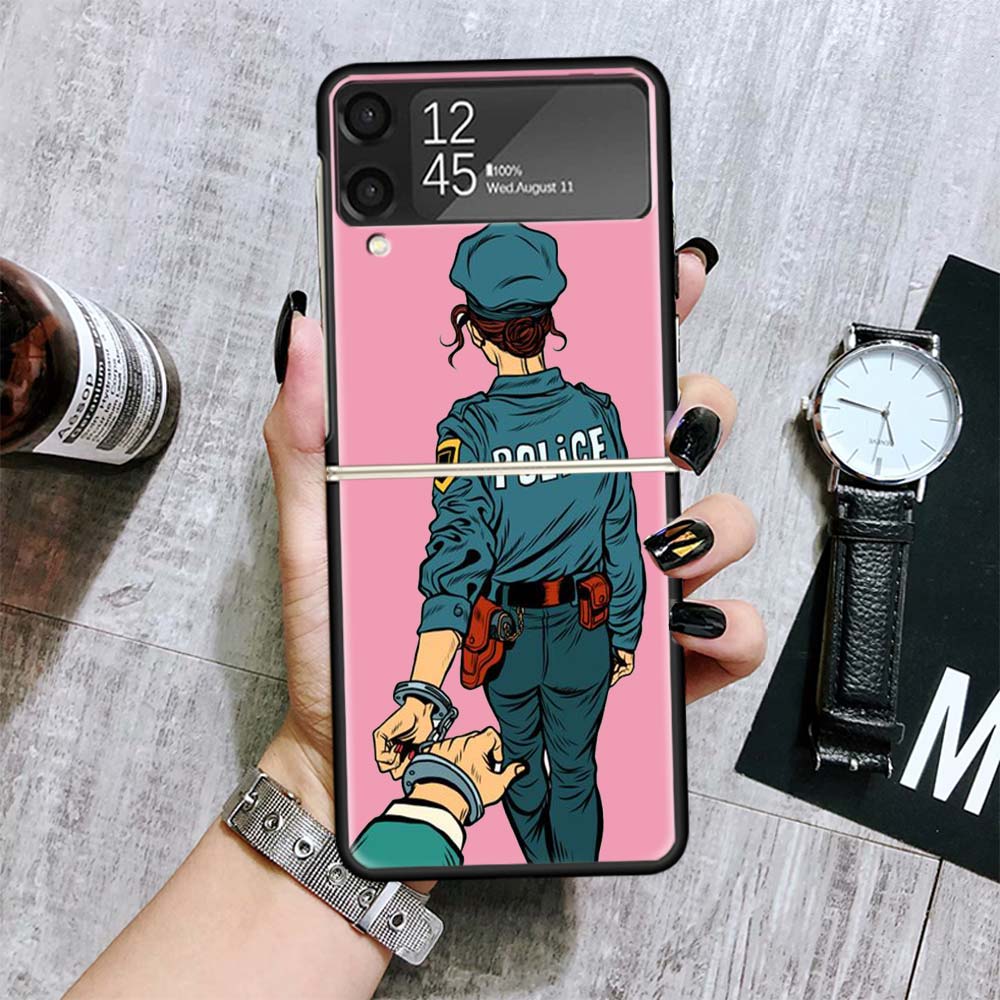 Полиция SWAT ФБР Чехлы Для Samsung Galaxy Z Flip 4 5 6 7 3 Z Flip7 Flip6 Flip4 Flip5 Flip3 5G Жесткий Ударопрочный Чехол Fundas Galaxy