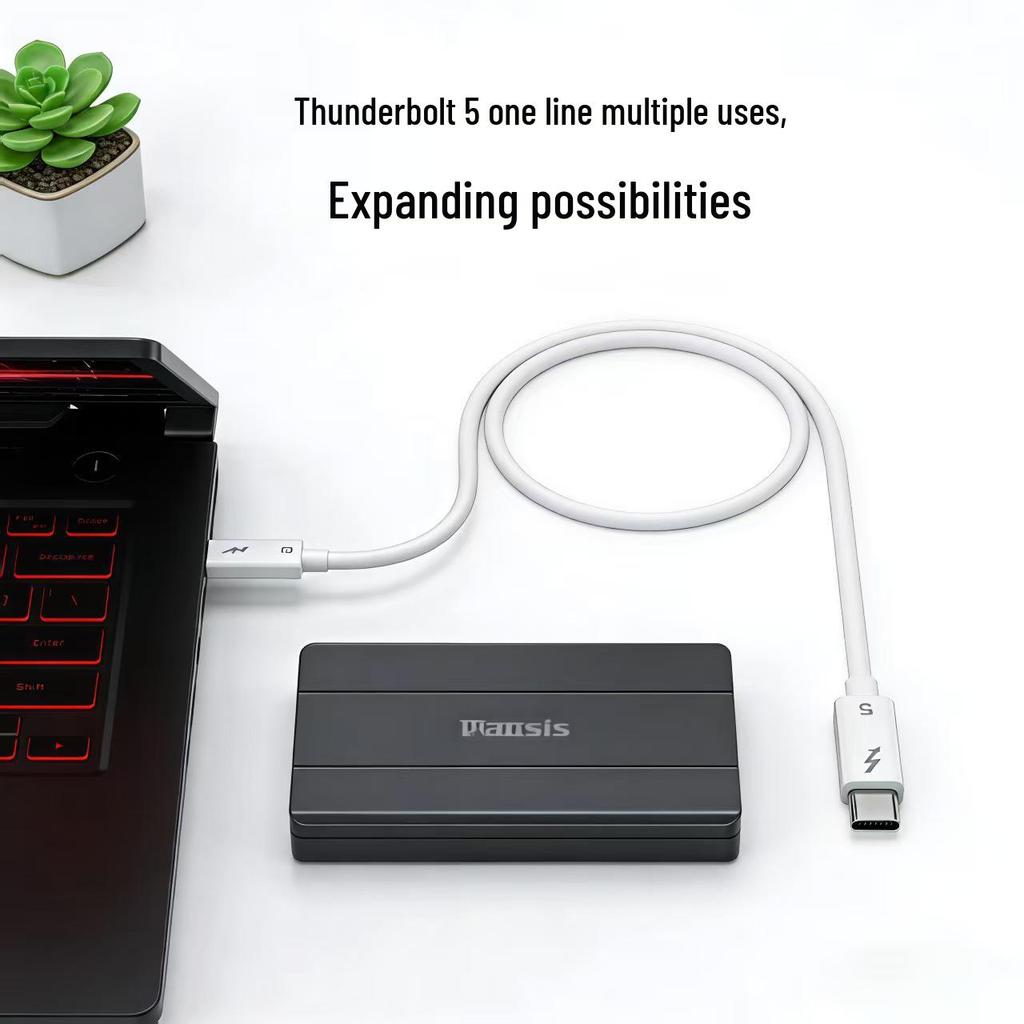 Двойной кабель USB4/Thunderbolt 5 Type-C, 80 Гбит/с, двунаправленный, PD240 Вт, для быстрой зарядки и передачи данных, для ноутбука и телефона.