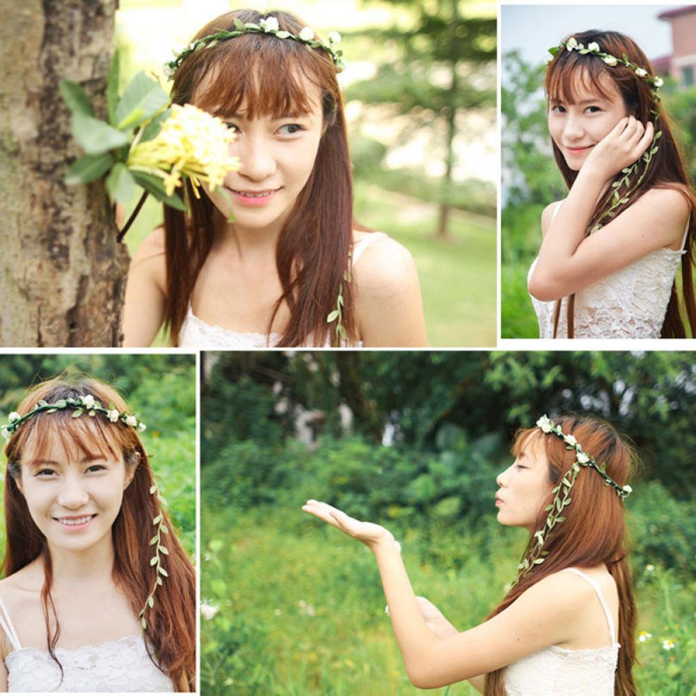 Adjustable Bride Flower Bohemian Garland Bridesmaid Headdress Headbands