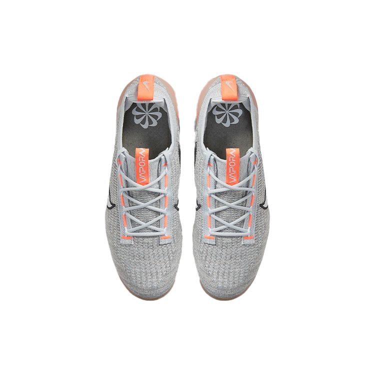 Nike Air VaporMax 2021 Flyknit Grey Fog Bright Mango Мужские кроссовки Белый Антрацит Металлик-Серебристый DH4084-002