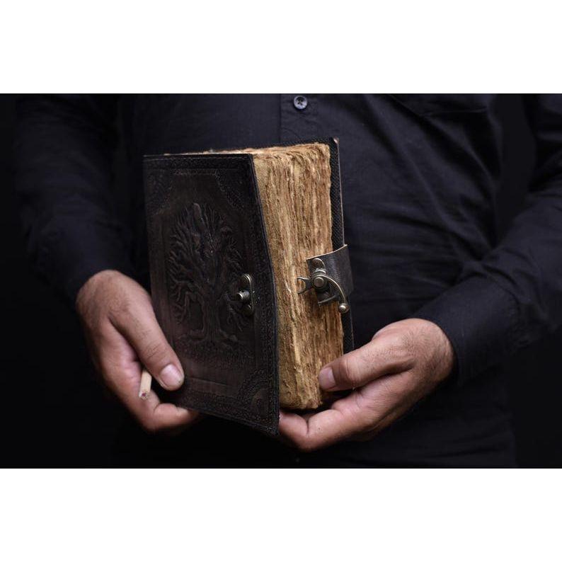 Leather Journal Tree of Life - Genuine Leather Notebooks For Women. ( 100 Pages )