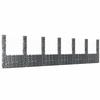 VidaXL U-Shaped Gabion Basket with 7 Posts Garden Barrier Fence Basket Wall Decoration Exterior Iron 151294