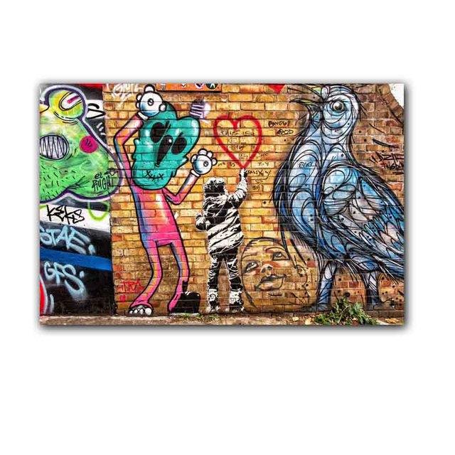 Настенная живопись Бэнкси, уличное граффити, культура, постер, портрет знаменитости, картина маслом, картина на холсте, украшение дома, фреска, без рамки