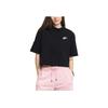 Nike Женская контрастная цветная футболка с принтом логотипа и коротким рукавом, спортивная футболка, женские топы, черный цвет CJ3758-011