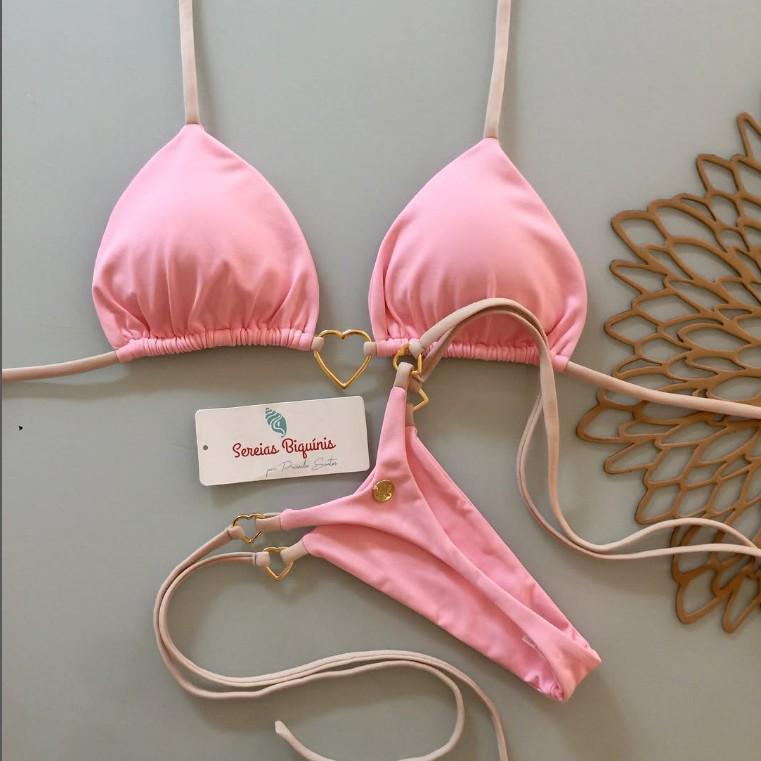 Металлический декор халтер бикини 2025: Европейский и американский стиль, пуш-ап, бразильский крой, однотонный.