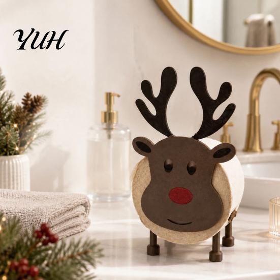 Countertop Napkin Storage Reindeer Paper Towel Holder, 3D Printed Standing Tissue Dispenser, Retro Desktop Organizer Style Decorative Roll Stand