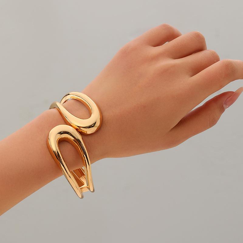 Браслет INS Минималистичный Неправильная Волна Ювелирные Изделия Металлический Глянцевый Браслет Женские Ювелирные Изделия