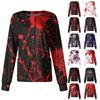 Women's Halloween Printed Casual Long-sleeved Single-breasted Work Uniform Cardigan Top