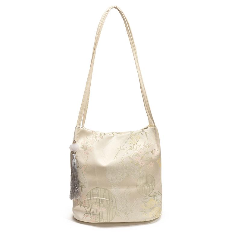 Women S Chinese Style Embroidered Single Shoulder Tote Bag Large Capacity Urban Simple