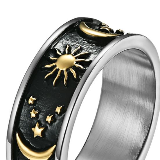 Унисекс Кольцо Звезда Луна Солнце Украшения Мужчины Женщины Изысканное Круглое Богемное Кольцо