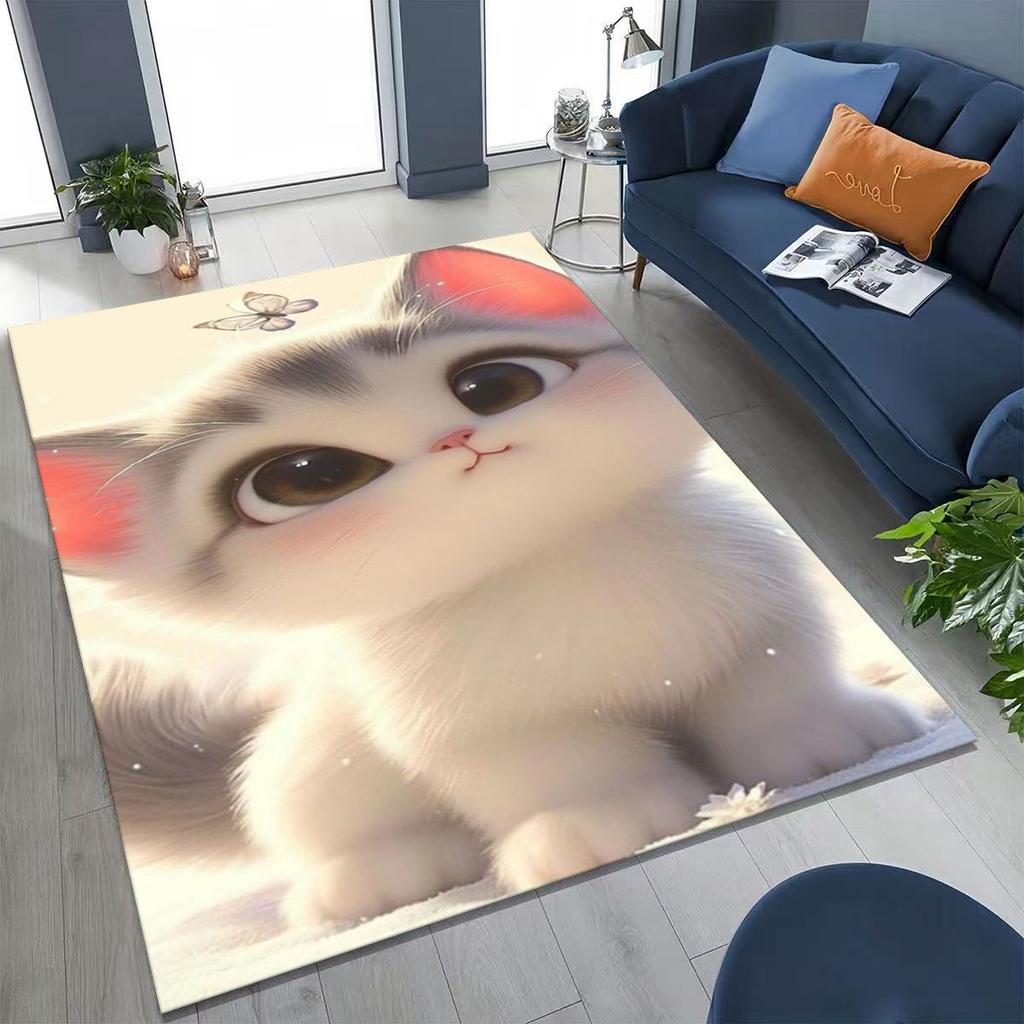 2026 Новый Милый Кот Котёнок Мяу Мультяшный Ковер для Спальни Гостиной Дивана Дома Придверный Коврик Декор, Большой Детский Игровой Нескользящий Напольный Коврик