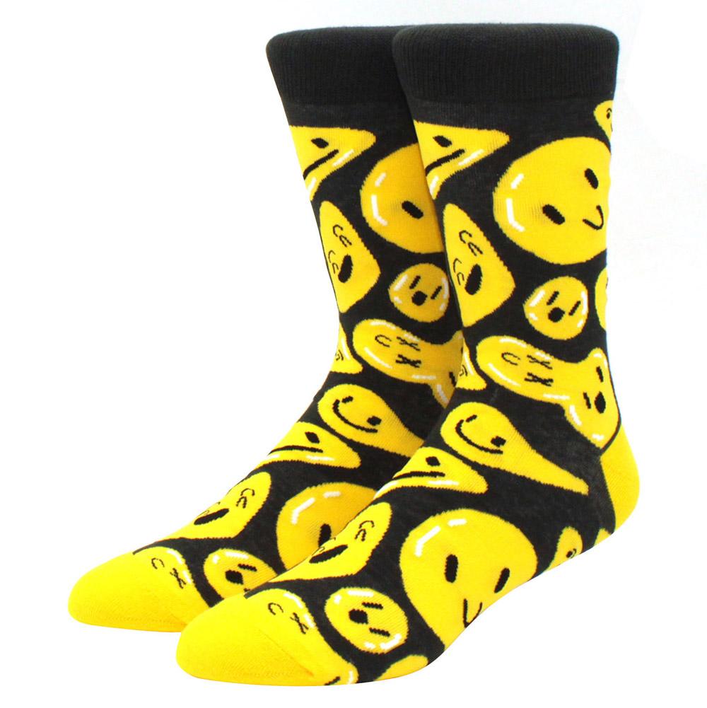 New Happy Mens Socks Women Novelty Cartoon Sock Combed Cotton Funny Men's Big Size Crew Harajuku Hip Hop Thick Long Socks