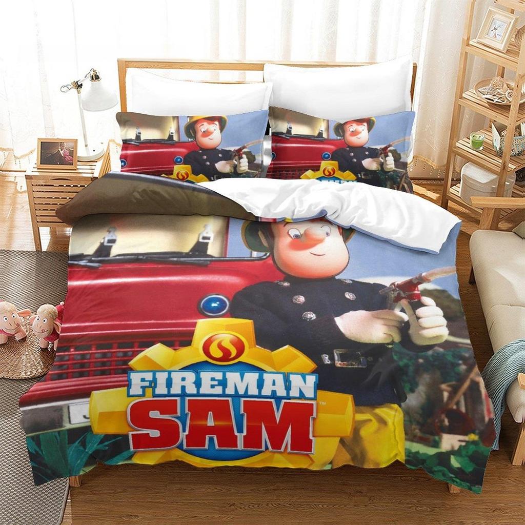3D Printing Anime With Bed Linen Fireman Sam Bedding Collection Single Twin Full Queen King Size Bed Collection Adult Kid Bedroom Duvet Cover Colle