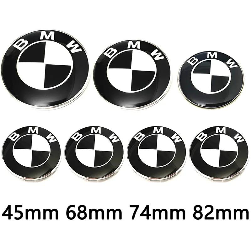 SCKS3 7pcs 45mm 68mm 74mm 82mm Car Front Hood Emblem rear boot badge Steering wheel Logo for BMW M F30 G01 E36 E39 E87 E46 E90 E92 E53
