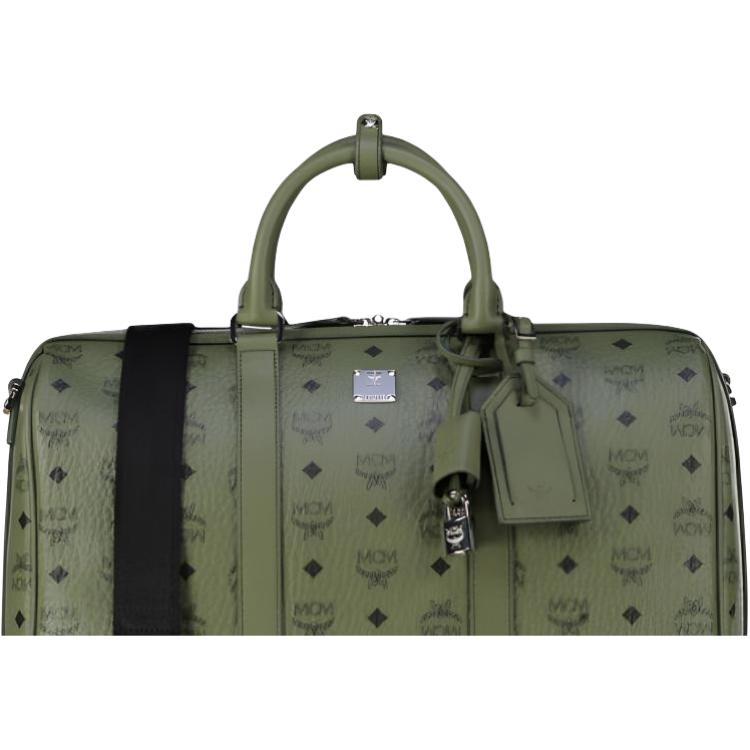 MCM Ottomar Silver Cobalt Metal Accessory Logo Copper Plate Shoulder Crossbody Tote Bag Women Travel Bag Khaki Moss MMVFATT02K8001