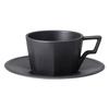 KINTO OCT Cup Microwave and Dishwasher 28894 & Saucer, 220ml, Black, Safe, Gift,