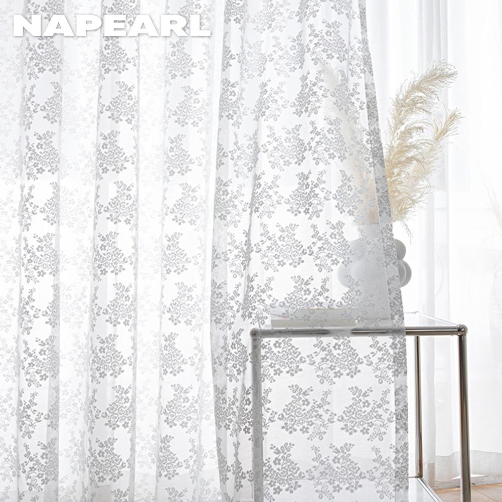 1 шт. NAPEARL белая кружевная вязаная маленькая цветочная шифоновая занавеска для гостиной спальни балкона домашний декор