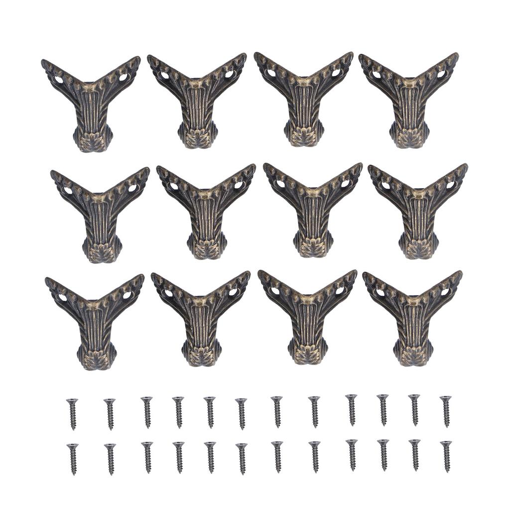 12 шт. Ножки для шкатулки для драгоценностей, античный элегантный внешний вид, прочный сплав премиум-класса, устойчивый к ржавчине, деревянный корпус