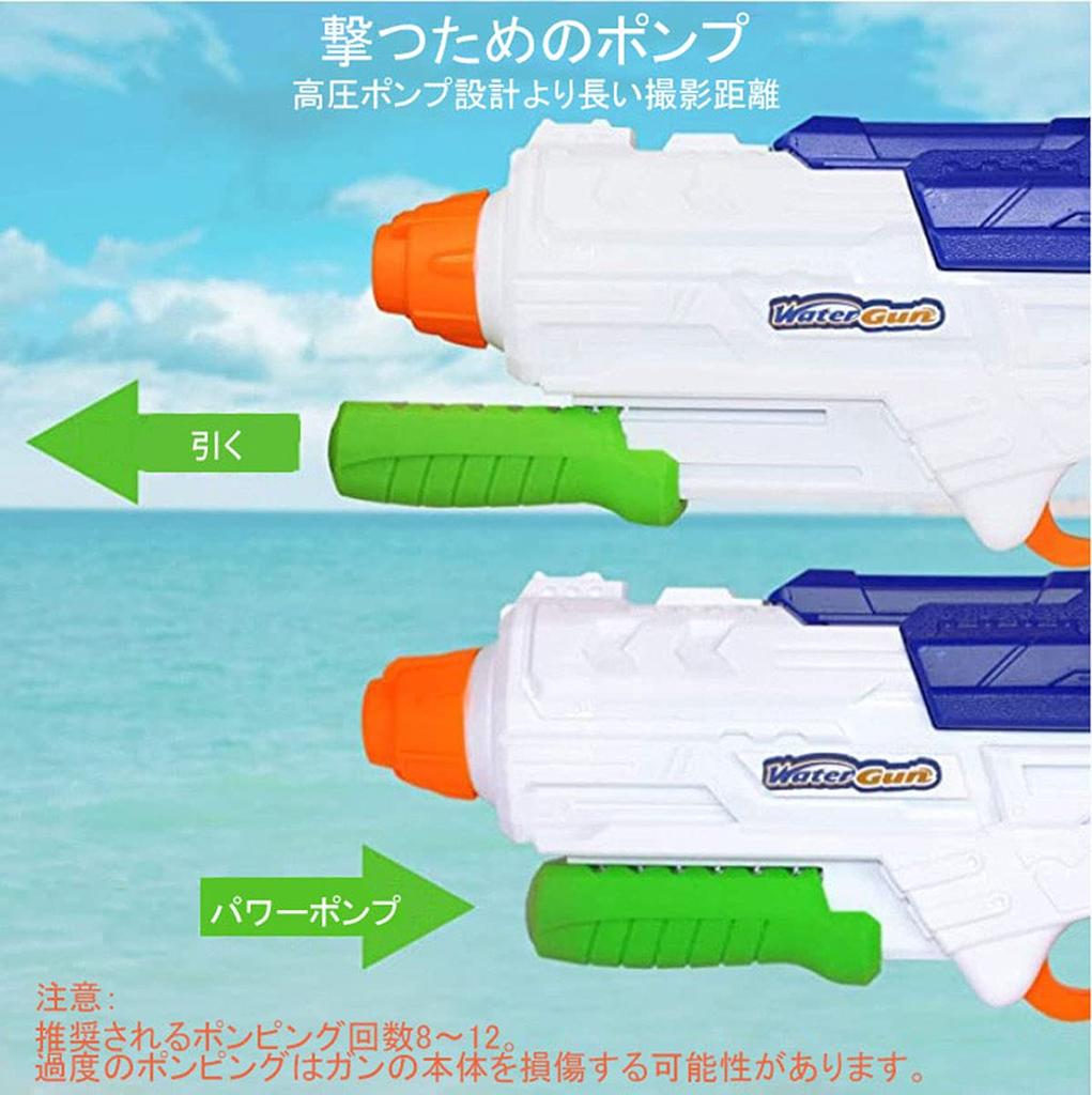 Ousaliyea Water Gun Set of 2, Pressurized Water Pistol Large Capacity 1250cc Super Strong Flying Distance 10-12m Water Gun Suitable for Kids and