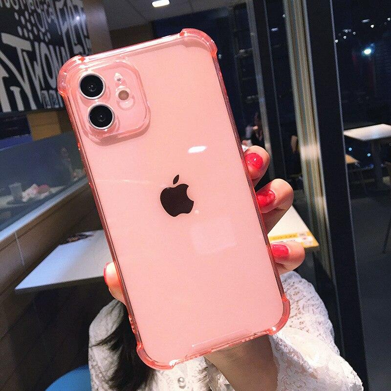 Shockproof Transparent TPU Cover for iPhone 13 14 15 16 Pro Max 12 Mini Phone Case For iPhone 11 Pro Max Xs XR X 7 8 Plus 6 6s Soft Cover