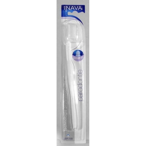 Brosse à dents - Inava - Parodontie - Brins coupés en V - Manche flexible - Hygiène optimale