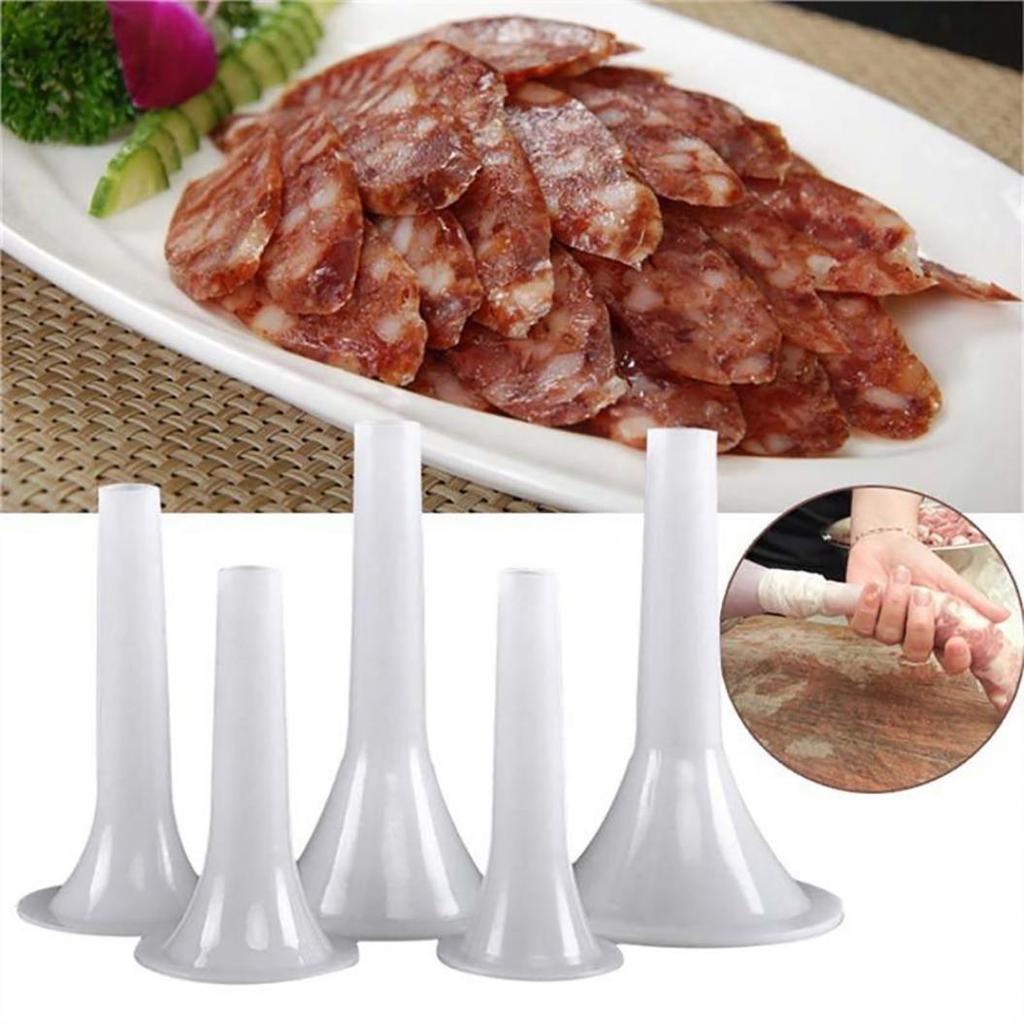 Manual Plastic Sausage Stuffer Filler Funnel Maker Tube for Meat Grinder 1Pc
