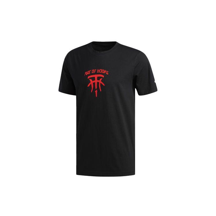adidas Футболка Tmac Chapter 3 с круглым вырезом, мужские топы, черная, EI0364