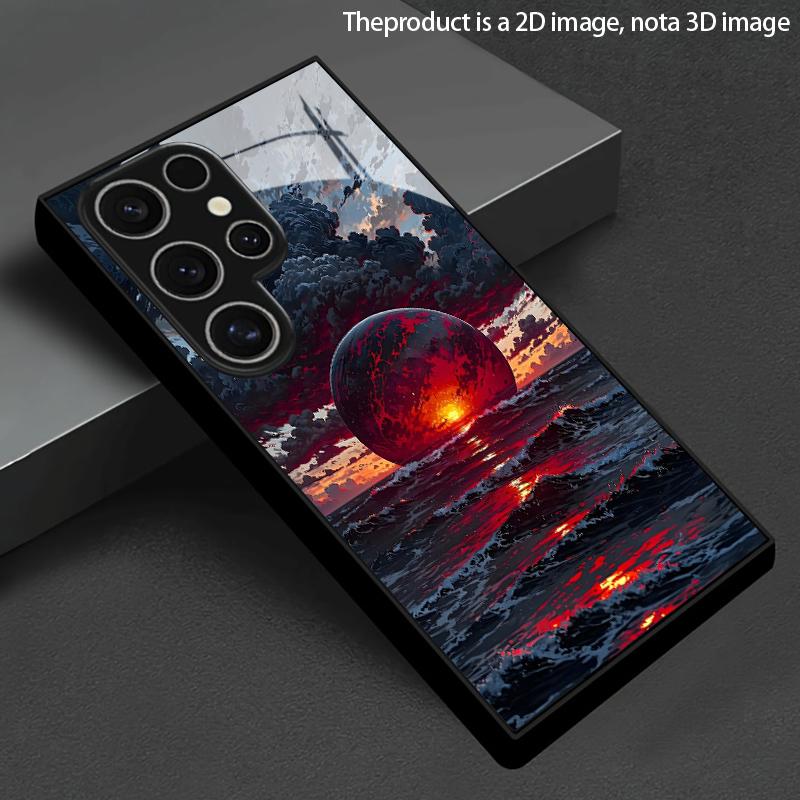 Чехол для телефона 2D с рисунком «Закат на Красном море», совместимый с Samsung Galaxy S26/S25/S24/S23/S22/S21/S20 A56 A36 A16, стеклянная крышка