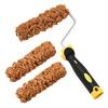 3Pcs Handheld Paint Roller Kit Ergonomic Handle Washable Reusable Multipurpose Paint Rollers Texture Pattern Roller Brush Tools