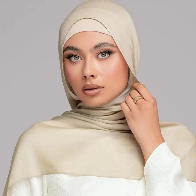 Большой размер Мусульманский Модальный Хиджаб Район Хлопок Шали Для Женщин Однотонный Шарф Большой Размер Головной Платок Обмотки Исламский Тюрбан Повязка на Голову 185*85см