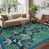 Green Living Room Carpets Nordic Style Jungle Animal Plant Print Bedroom Rug Vintage Machine Washable Non-Slip Coffee Table Mats