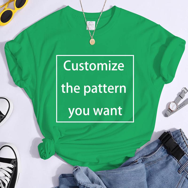 2024 Fashion Customized TShirts Women Men Harajuku Vneck Tshirt Summer Short Sleeve Tops Tees DIY Graphics Unisex Shirts