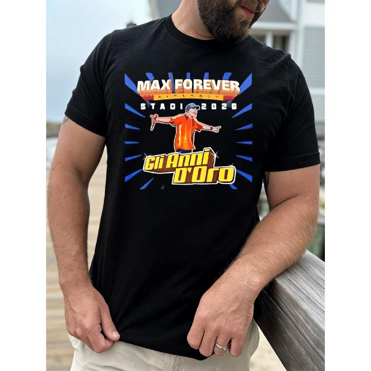 Black T Shirt Max Forever Stadio 2020 Gi Anni D Oro Graphic Print Men Casual Wear, Plus Size