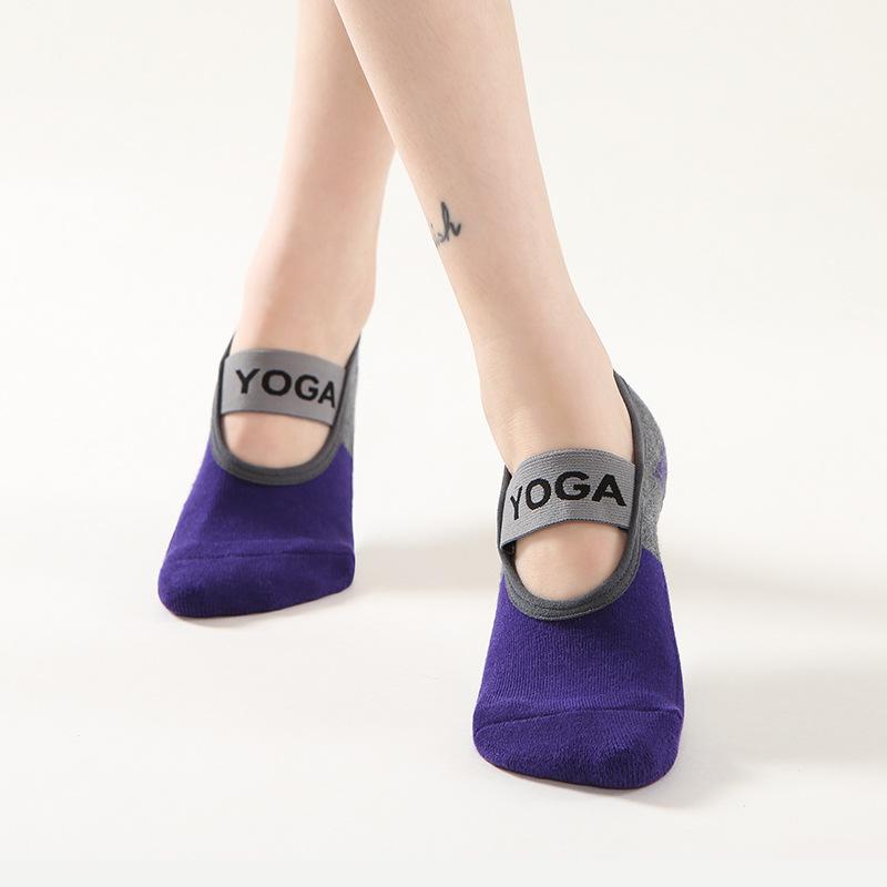 Профессиональные женские противоскользящие носки для йоги, бандажные носки с открытой спиной, носки для пилатеса, женские тапочки для балета, танца, фитнеса, хлопковые спортивные носки