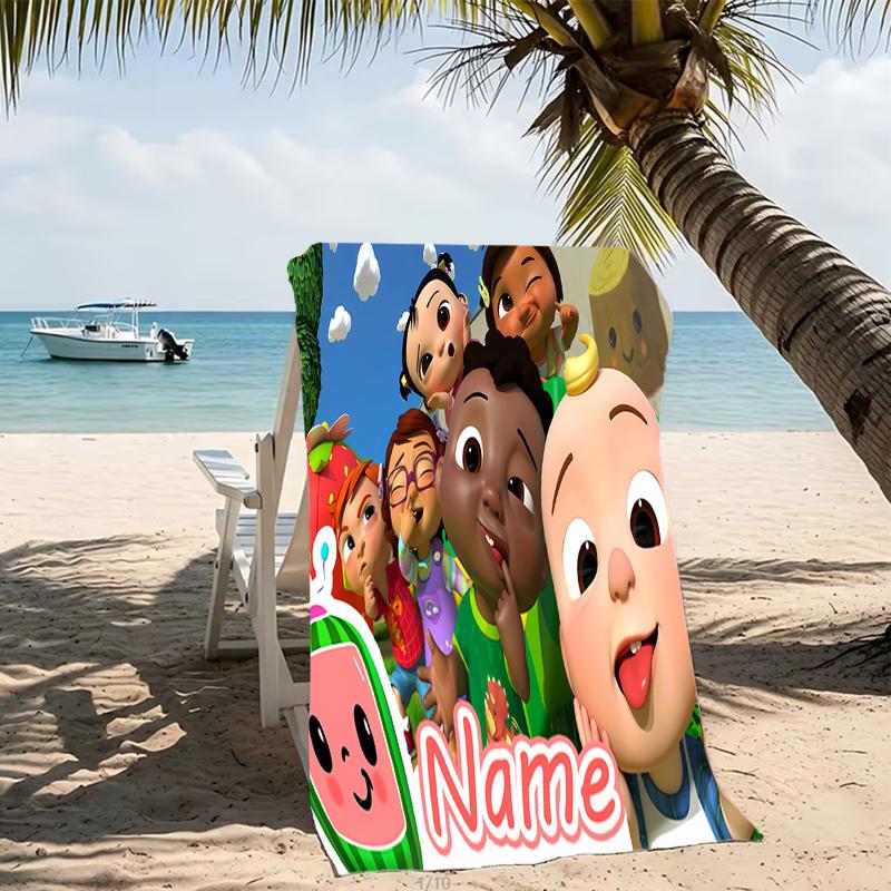 Customizable personalized beach towels CoComelon - Dance Party themed designs.Suitable for the beach, yoga, sports;ideal as beach accessories