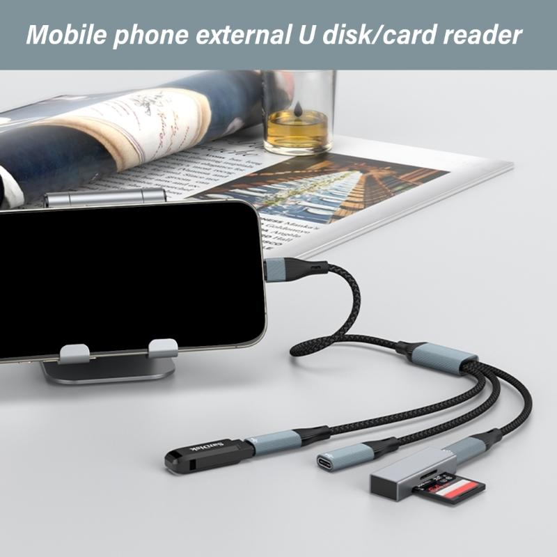 USB Splitter Cable,USB/Type C Male to 2/3 Female Extension Cord Connectors,USB Port Hub Data&Charging Power Split Adapter