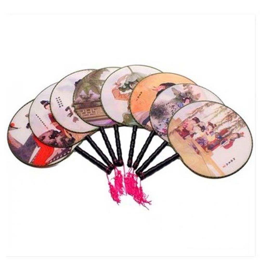 Классический круглый веер ручной работы с кисточками, реквизит, креативный антикварный веер для танцев