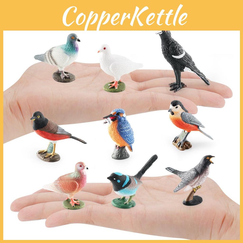 Pvc Bird Magpie Pigeon Model Set With Realistic Design For Nature Decor And Collectors