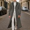 INCERUN Men Lapel Neck Long Sleeve Stitching Open Front Long Blazer Coats