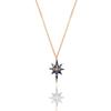 Silver Rose Colored Zircon Stone Pole Star Necklace