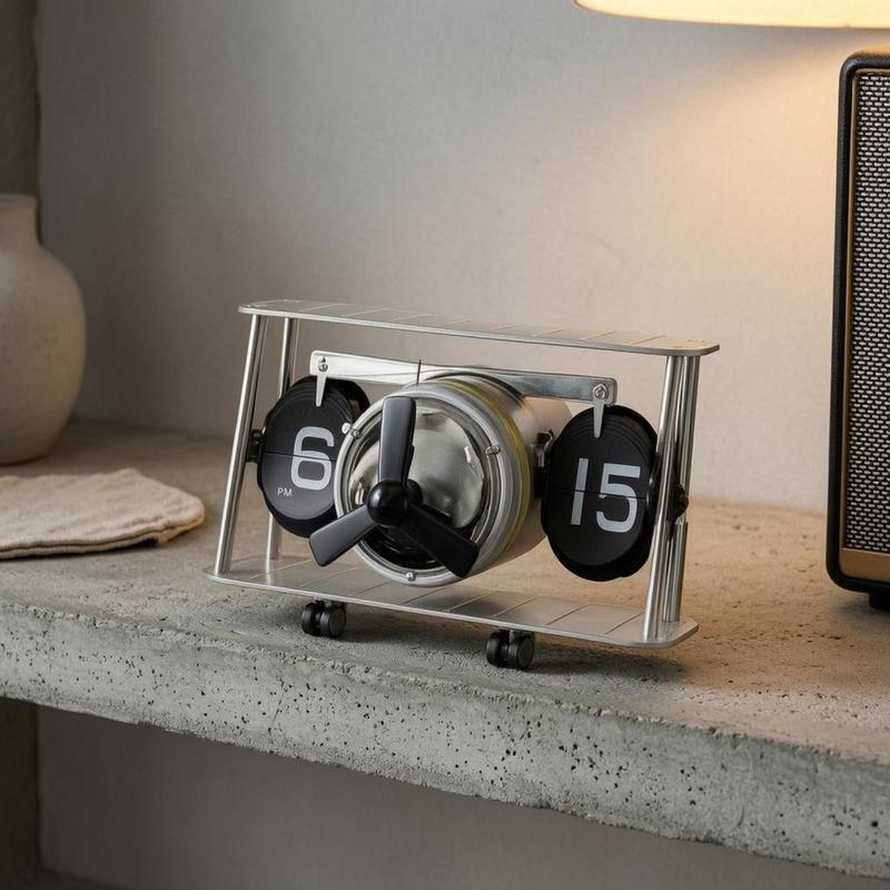 Mechanical Flip Flip Clock Propeller Design Airplane Flip Flip Clock Home Decor Decorative Quiet for Office