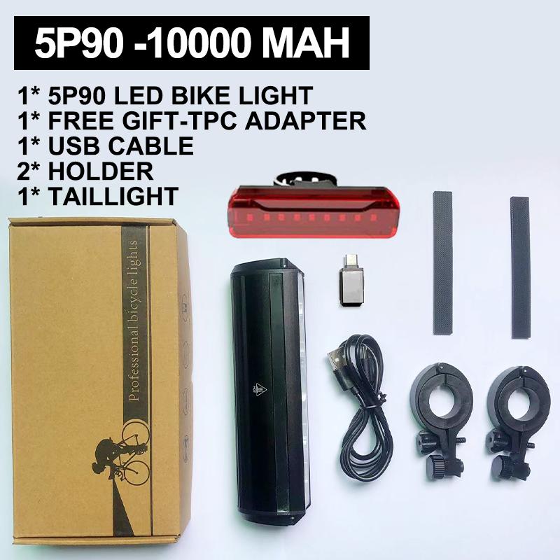 Велосипедный фонарь передний 10000 мАч Велосипедный фонарь Power Bank Водонепроницаемый фонарик USB зарядка MTB Дорожный велосипедный фонарь Аксессуары
