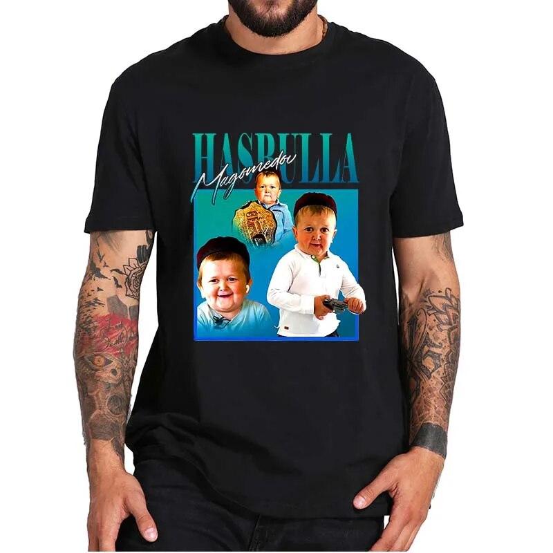 Классическая футболка Hasbulla Fighting Meme, мини-футболка Khabib Blogger, женская летняя повседневная футболка унисекс с короткими рукавами, топы большого размера