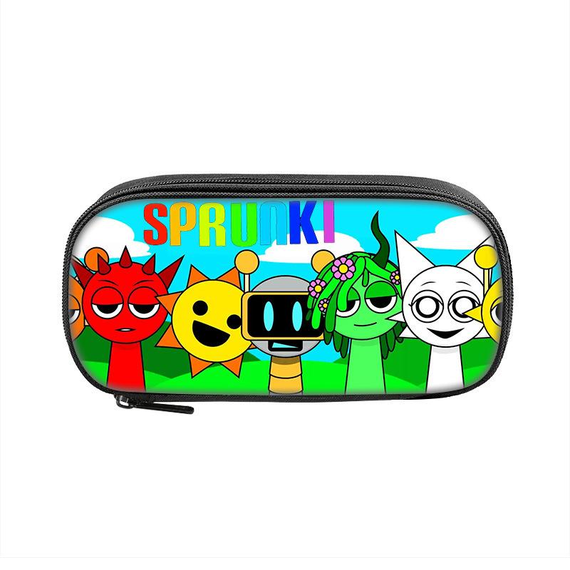 Пенал с принтом Rhythm Box Sprunki Музыкальная игра Школьные принадлежности для начальной и средней школы