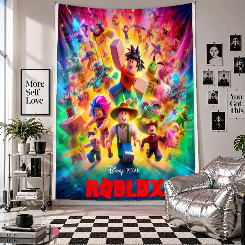 Wall TapestryRoblox Art Hanging Cloth Decorative Background Cover for Room Decoration