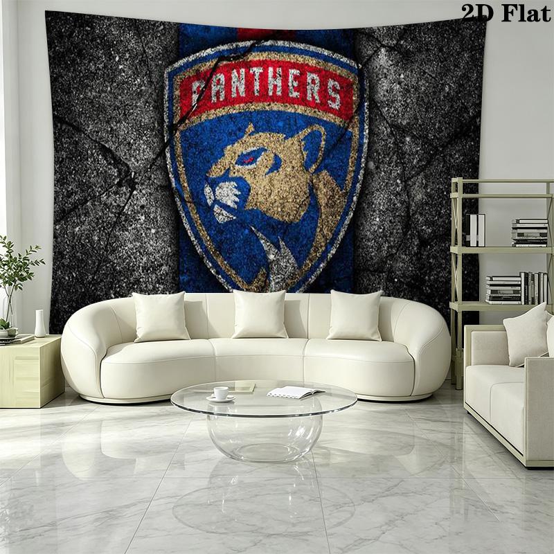 Florida Panthers Wall Tapestry Aesthetic Wall Hanging Printed Fabric Blanket Decorative Tapestries for Bedroom Living Room Home Decor