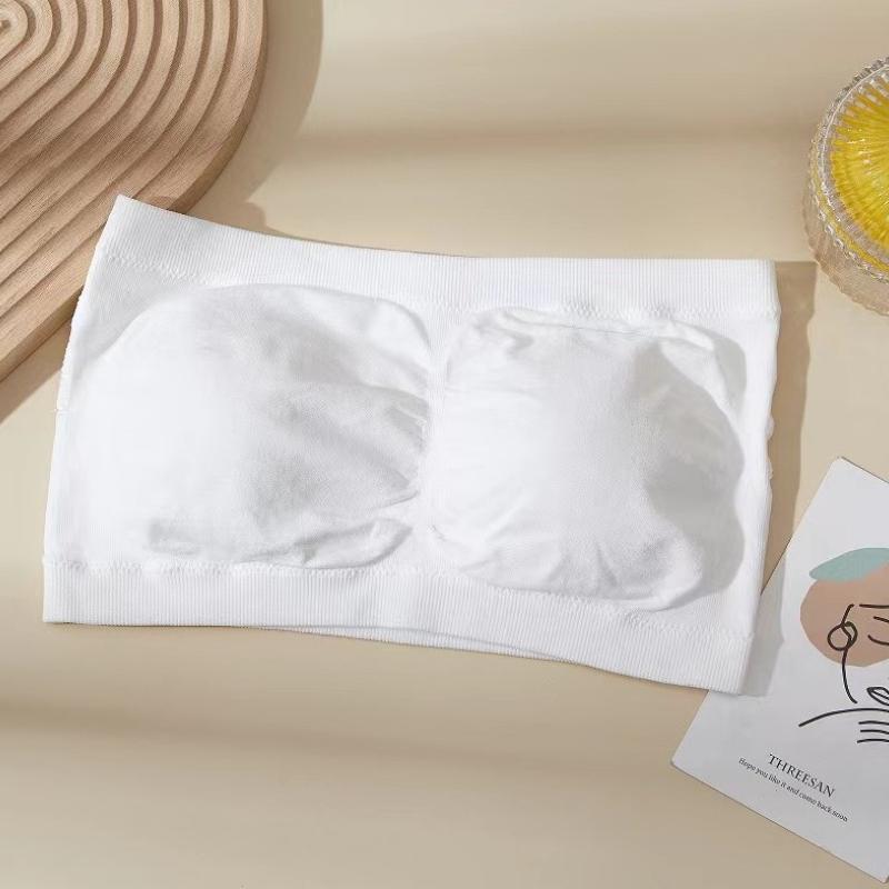 One Piece Summer Sexy Tube Tops Women Strapless Push Up Bra Lingerie Ice Silk Thin Seamless Word Sling Black White Bralette Top