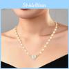 Designer Chic Heart Shaped Magnetic Pendant Necklace With Gorgeous Pearl Chain For Women
