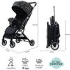 Lightweight Baby Stroller with Large Canopy Double Brake Travel Stroller for Airplane One-hand Folding Stroller Sit and Lying